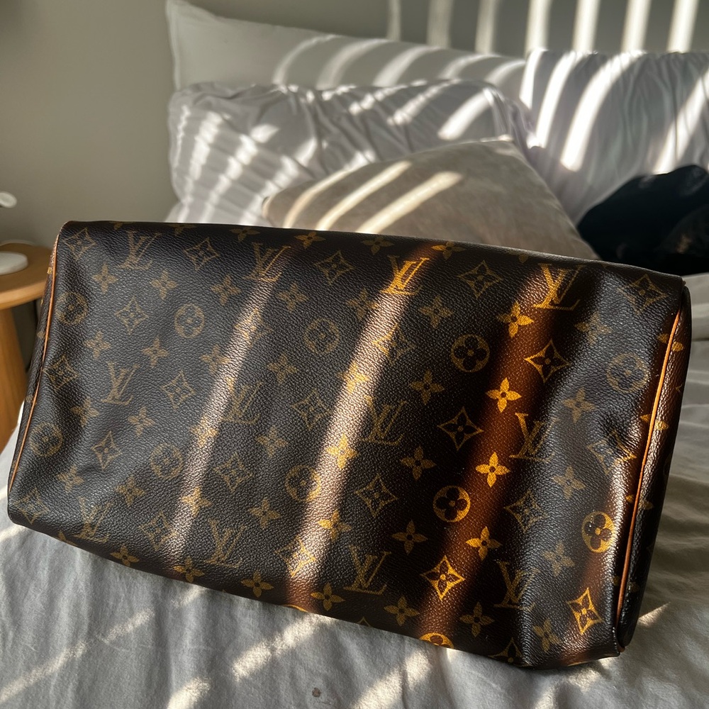 Louis Vuitton Brown Duffel Bag Speedy 35 - Picture 7 of 17